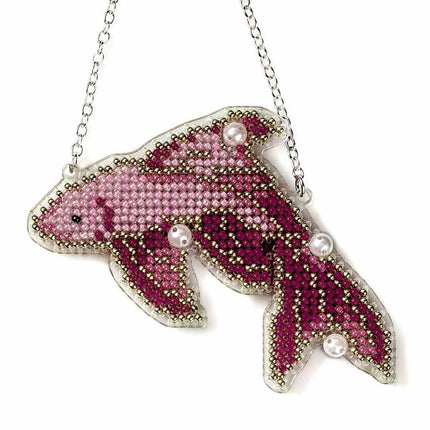 DIY Bead Embroidery Kit "Red Koi" Sea Creatures