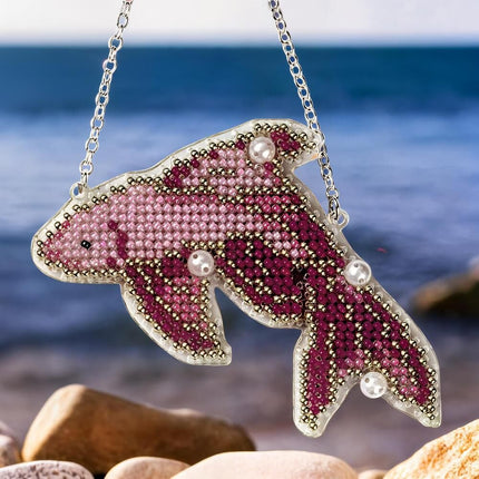DIY Bead Embroidery Kit "Red Koi" Sea Creatures