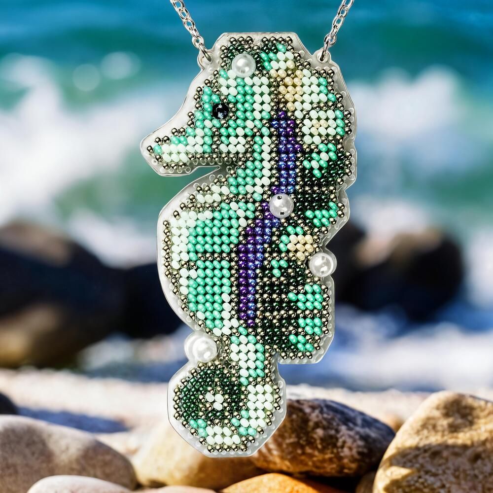 DIY Bead Embroidery Kit "Seahorse" Sea Creatures