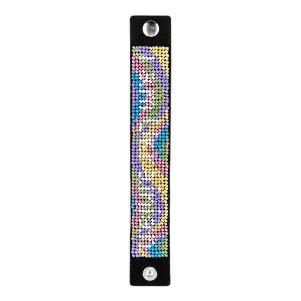 Bead embroidery kit on artificial leather Bracelet (3х17cm) FLBB-106 Black