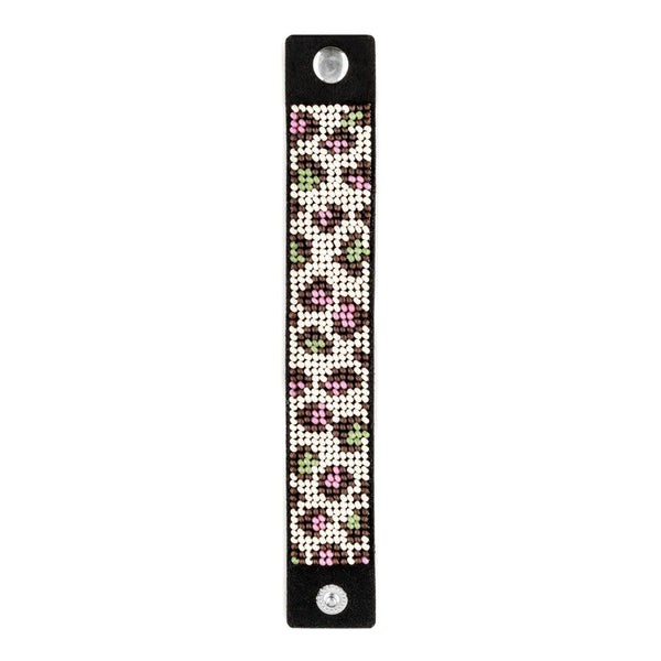 Bead embroidery kit on artificial leather Bracelet (3х17cm) FLBB-108 Black