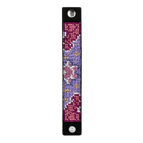 Bead embroidery kit on artificial leather Bracelet (3х17cm) FLBB-109 Black