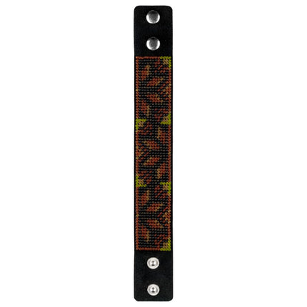 Bead embroidery kit on artificial leather Bracelet (3х22cm) FLBB-118 Black