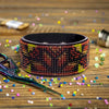 Bead embroidery kit on artificial leather Bracelet (3х22cm) FLBB-118 Black