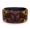 Bead embroidery kit on artificial leather Bracelet (3х22cm) FLBB-118 Black