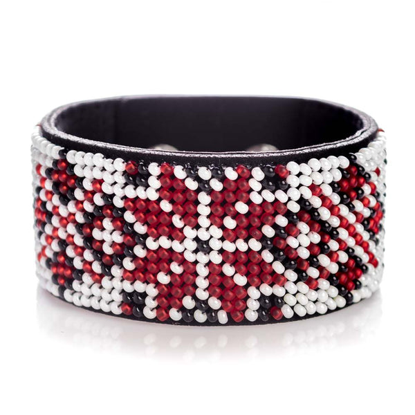 Bead embroidery kit on artificial leather Bracelet (3х22cm) FLBB-119 Black