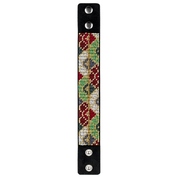 Bead embroidery kit on artificial leather Bracelet (3х22cm) FLBB-120 Black