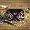 Bead embroidery kit on artificial leather Bracelet (3х22cm) FLBB-121 Black