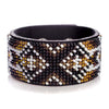 Bead embroidery kit on artificial leather Bracelet (3х22cm) FLBB-121 Black