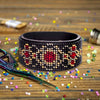 Bead embroidery kit on artificial leather Bracelet (3х22cm) FLBB-122 Black
