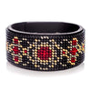Bead embroidery kit on artificial leather Bracelet (3х22cm) FLBB-122 Black