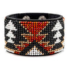 Bead embroidery kit on artificial leather Bracelet (4х22cm) FLBB-099 Black