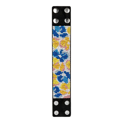 Bead embroidery kit on artificial leather Bracelet (4х22cm) FLBB-101 Black