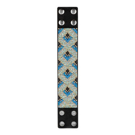 Bead embroidery kit on artificial leather Bracelet (4х22cm) FLBB-104 Black