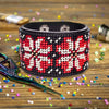 Bead embroidery kit on artificial leather Bracelet (4х22cm) FLBB-113 Black