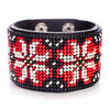 Bead embroidery kit on artificial leather Bracelet (4х22cm) FLBB-113 Black