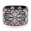 Bead embroidery kit on artificial leather Bracelet (4х22cm) FLBB-114 Black