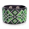 Bead embroidery kit on artificial leather Bracelet (4х22cm) FLBB-115 Black