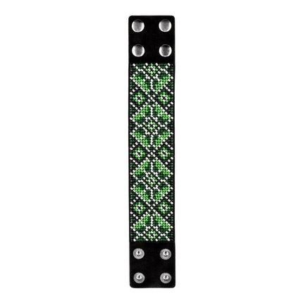 Bead embroidery kit on artificial leather Bracelet (4х22cm) FLBB-115 Black