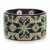 Bead embroidery kit on artificial leather Bracelet (4х22cm) FLBB-116 Black