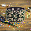 Bead embroidery kit on artificial leather Bracelet (4х22cm) FLBB-116 Black