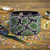 Bead embroidery kit on artificial leather Bracelet (4х22cm) FLBB-117 Black