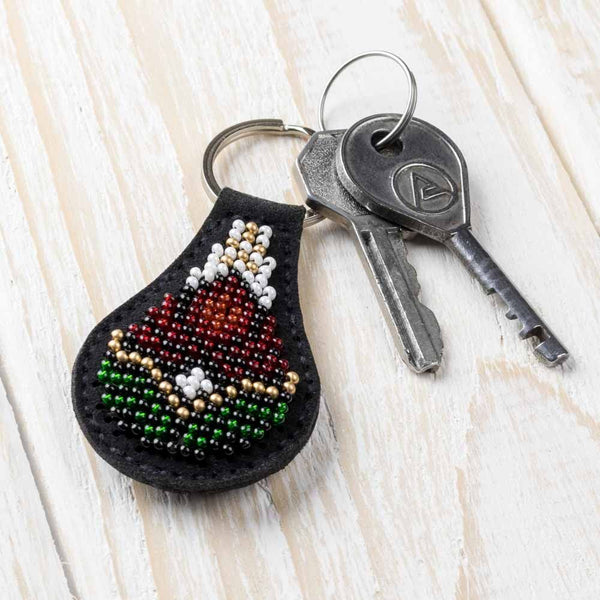 Bead embroidery kit on artificial leather Key