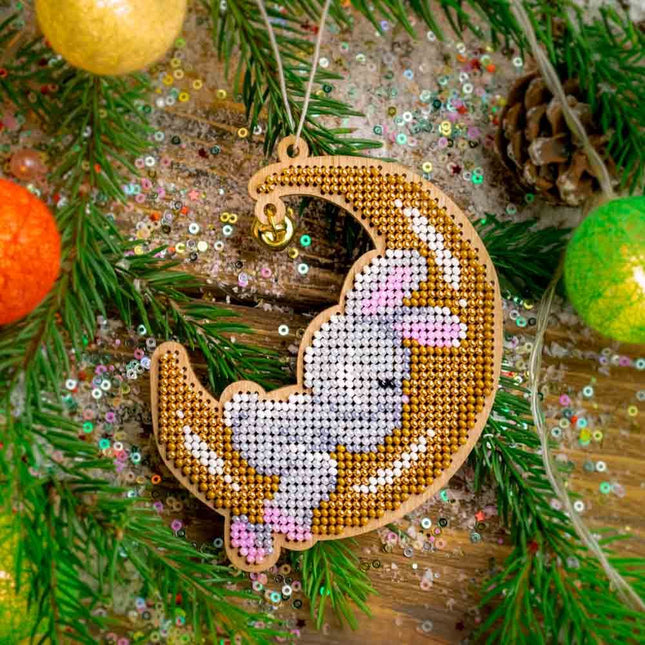 DIY Christmas tree toy kit "Bunny on the moon"