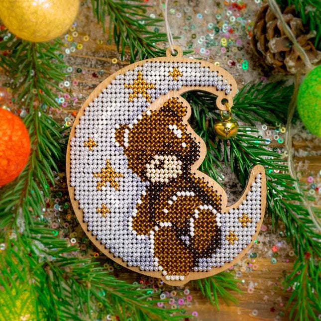 DIY Christmas tree toy kit "Teddy bear on the moon"