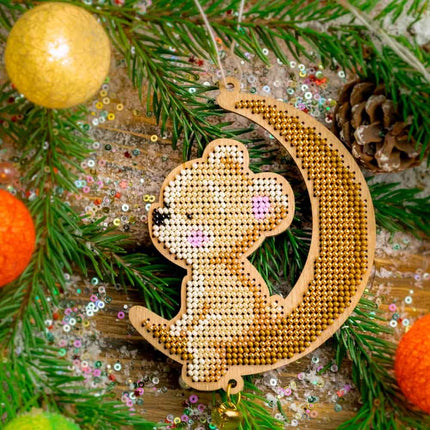 DIY Christmas tree toy kit "Teddy bear on the moon"