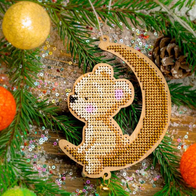 DIY Christmas tree toy kit "Teddy bear on the moon"