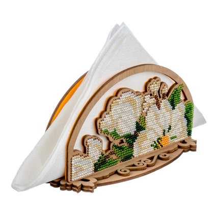 DIY napkin holder kit "White peonies"