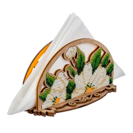 DIY napkin holder kit "White peonies"