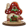 DIY Beaded embroidery on wood kit "Mushroom house"