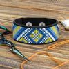Cross-stitch kits on leather "Ethnic ornament" DIY Bracelet embroidery kit