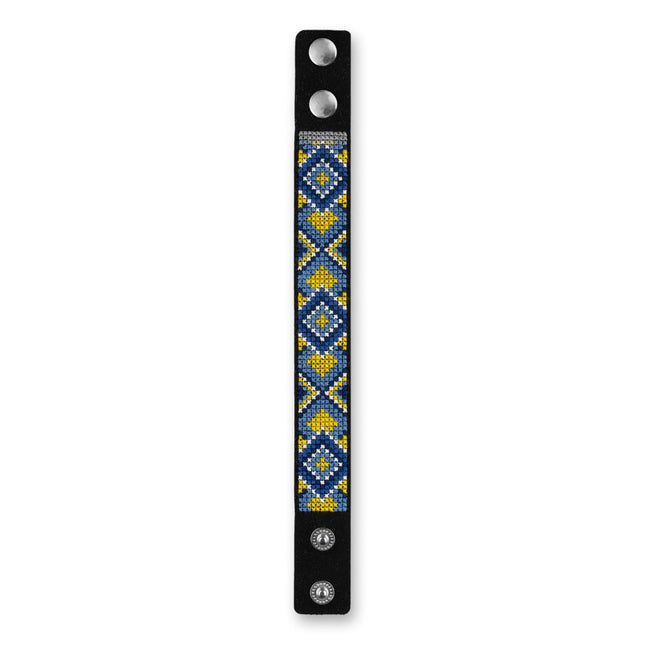 Cross-stitch kits on leather "Ethnic ornament" DIY Bracelet embroidery kit