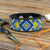 Cross-stitch kits on leather "Ethnic ornament" DIY Bracelet embroidery kit