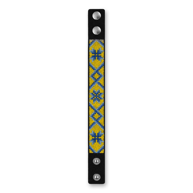 Cross-stitch kits on leather "Ethnic ornament" DIY Bracelet embroidery kit