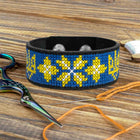 Cross-stitch kits on leather 