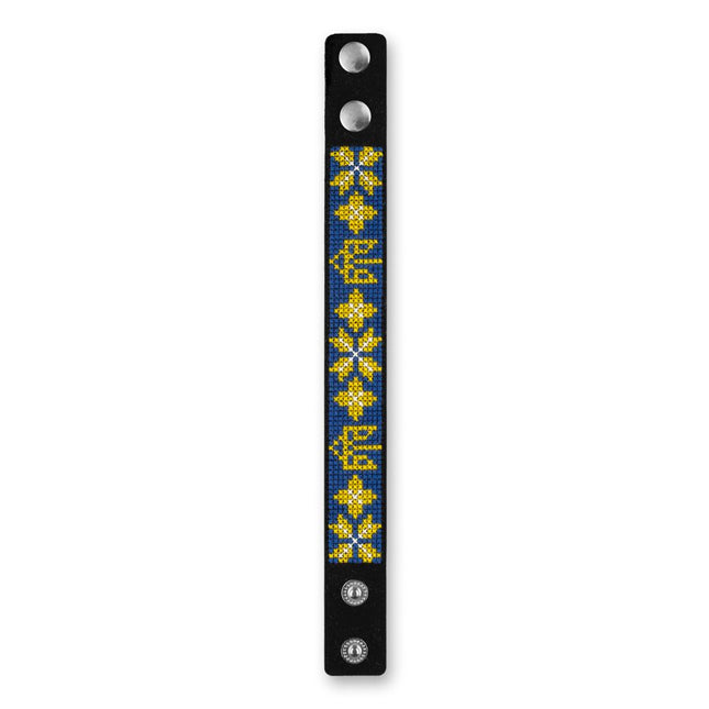 Cross-stitch kits on leather "Ethnic ornament" DIY Bracelet embroidery kit