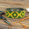 Cross-stitch kits on leather "Ethnic ornament" DIY Bracelet embroidery kit