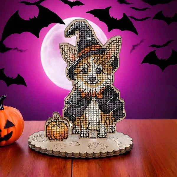 DIY Cross Stitch on Wood Kit "Halloween"