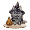 DIY Cross Stitch on Wood Kit "Halloween Wolf"