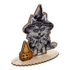 DIY Cross Stitch on Wood Kit "Halloween Wolf"