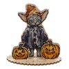 DIY Cross Stitch on Wood Kit "Halloween Cat"