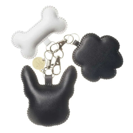 Bead Embroidery Charm Kit on Faux Leather – «Bag Charm Black Bulldog»