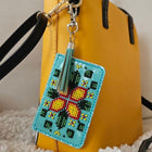 Bead Embroidery Charm Kit on Faux Leather – «Turquoise Wallet»
