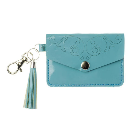 Bead Embroidery Charm Kit on Faux Leather – «Turquoise Wallet»