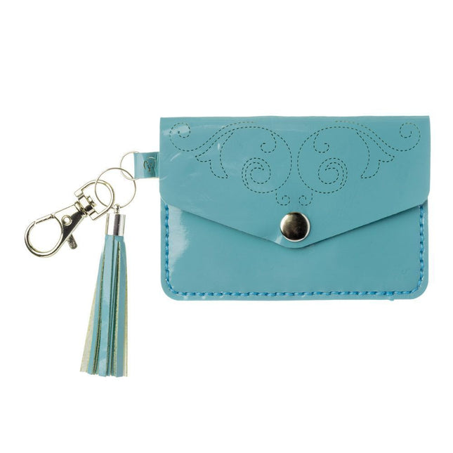 Bead Embroidery Charm Kit on Faux Leather – «Turquoise Wallet»