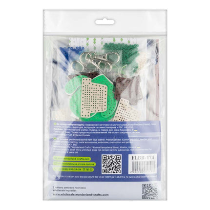 Bead Embroidery Charm Kit on Faux Leather – «Cactuses»